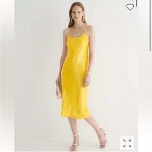 NWT J.Crew Cupro Yellow sequin dress sz 10